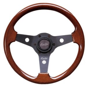 Luisi Τιμόνι IMOLA Ξύλινο 310mm Τριάκτινο με Μαύρη Λάμα