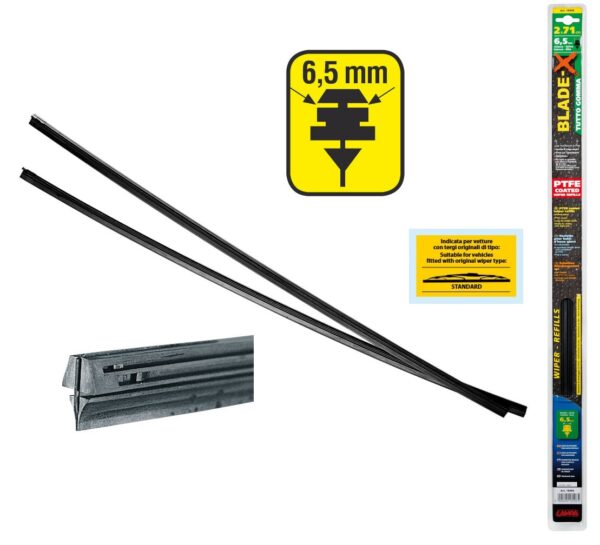 Lampa ΛΑΣΤΙΧΑ ΥΑΛΟΚΑΘΑΡΙΣΤΗΡΩΝ 71CMX6,5MM BLADE-X ΜΕ ΕΠΙΚΑΛΥΨΗ PTFE ΧΩΡΙΣ ΛΑΜΑΚΙΑ ΣΕ ΠΛΑΣΤΙΚΗ BLISTER ΣΥΣΚΕΥΑΣΙΑ