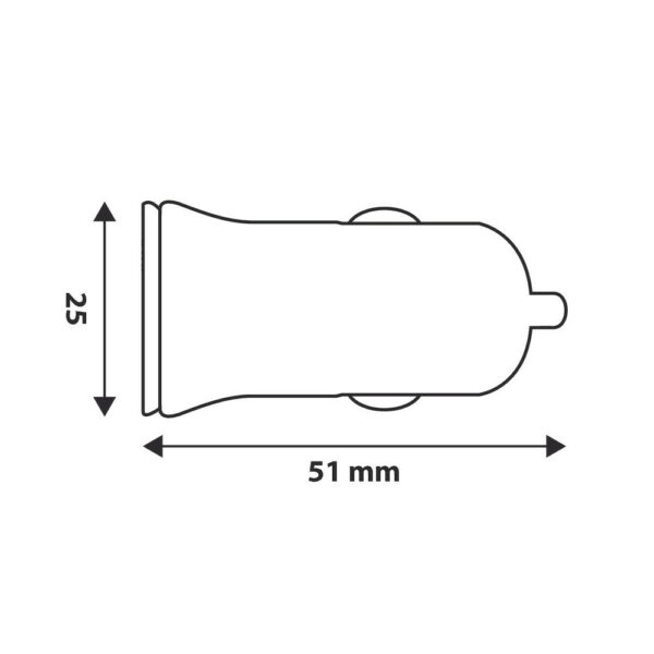 Lampa ΑΝΤΑΠΤΟΡΑΣ ΑΝΑΠΤΗΡΑ ΜΕ 2 USB 12/24V 2500 mA LED PLUG-IN 2 (Φ 25mm / ΜΗΚΟΣ 51mm) - Image 4