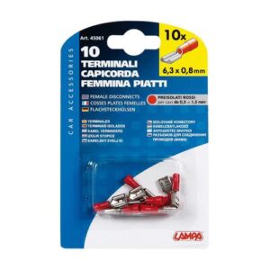 Lampa ΦΙΣΑΚΙΑ (ΘΗΛΥΚΑ - ΚΟΚΚΙΝΑ - 6.3 Χ 0.8mm) - 10 ΤΕΜ.