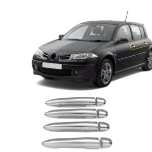 S-dizayn ΧΕΡΟΥΛΙΑ ΠΟΡΤΑΣ ΓΙΑ RENAULT MEGANE HB 5D /SEDAN /SW 04-10  ΧΡΩΜΙΟ ΜΕΤΑΛΛΙΚΑ 4ΠΟΡΤΕΣ 4ΤΕΜ