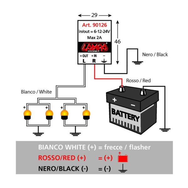 Lampa ΗΛΕΚΤΡΟΝΙΚΟ ΦΛΑΣΕΡ (FLASHER)  ΓΙΑ LED 6-12-24 V max 2A - Image 2