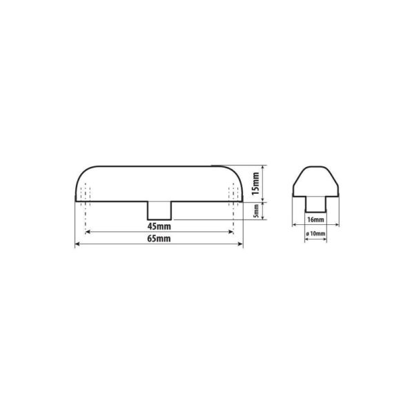 Lampa ΦΩΣ ΟΓΚΟΥ ΦΟΡΤΗΓΟΥ 9-33V 4LED 16x65mm ΛΕΥΚΟ ΑΔΙΑΒΡΟΧΟ LAMPA - 1ΤΕΜ. - Image 2