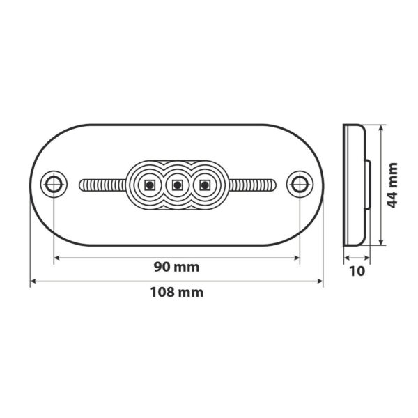 Lampa ΦΩΣ ΟΓΚΟΥ ΦΟΡΤΗΓΟΥ 24V 5LED 108x44mm ΛΕΥΚΟ ΑΔΙΑΒΡΟΧΟ LAMPA -1ΤΕΜ. - Image 2