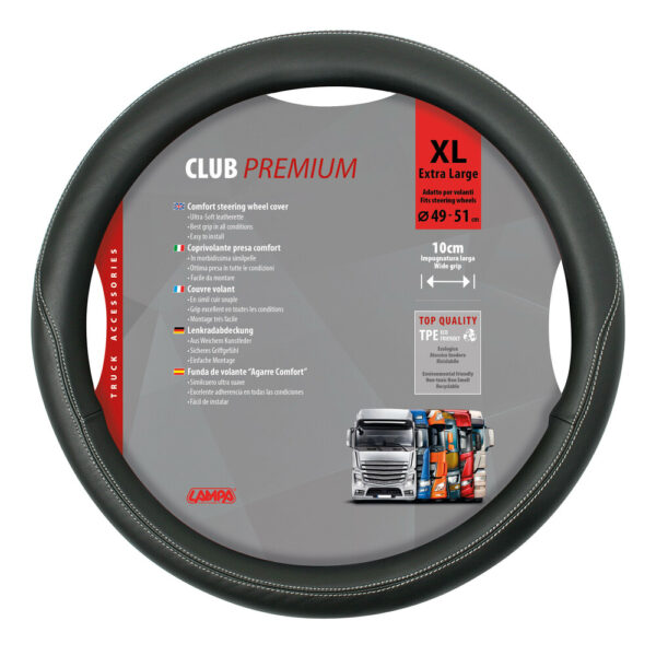 Lampa ΚΑΛΥΜΜΑ ΤΙΜΟΝΙΟΥ ΦΟΡΤΗΓΟΥ CLUB 49/51cm (XL) ΜΑΥΡΟ ΟΙΚΟΛΟΓΙΚΟ ΚΑΙ ΑΟΣΜΟ