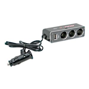 Lampa ΑΝΤΑΠΤΟΡΑΣ ΑΝΑΠΤΗΡΑ 3 ΘΕΣΕΩΝ 12/24V- 5A ΜΕ USB 5V ΚΑΙ LED DUAL-POWER ΜΕ ΚΑΛΩΔΙΟ 90 cm (ΠΟΛΥΠΡΙΖΟ)