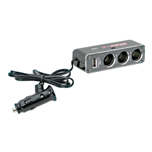 Lampa ΑΝΤΑΠΤΟΡΑΣ ΑΝΑΠΤΗΡΑ 3 ΘΕΣΕΩΝ 12/24V- 5A ΜΕ USB 5V ΚΑΙ LED DUAL-POWER ΜΕ ΚΑΛΩΔΙΟ 90 cm (ΠΟΛΥΠΡΙΖΟ)