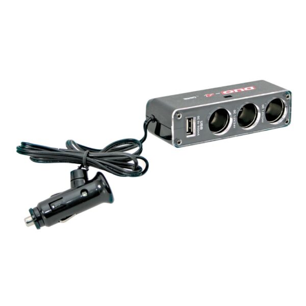 Lampa ΑΝΤΑΠΤΟΡΑΣ ΑΝΑΠΤΗΡΑ 3 ΘΕΣΕΩΝ 12/24V- 5A ΜΕ USB 5V ΚΑΙ LED DUAL-POWER ΜΕ ΚΑΛΩΔΙΟ 90 cm (ΠΟΛΥΠΡΙΖΟ)
