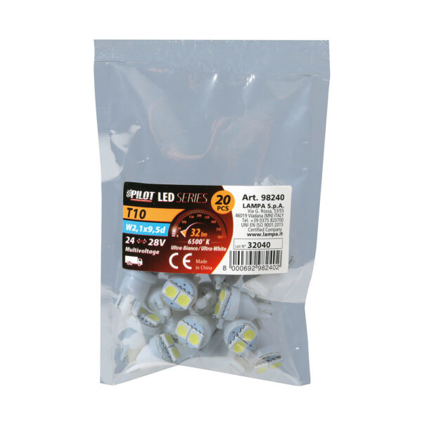 Lampa T10 W5W 24/28V 32lm HYPER-LED6 ΛΕΥΚΟ ΔΙΑΘΛΑΣΗΣ 2SMDx3chips (ΚΑΡΦΩΤΟ-ΔΙΠΛΗ ΠΟΛΙΚΟΤΗΤΑ) ΣΑΚΟΥΛΑ 20ΤΕΜ. - Image 4