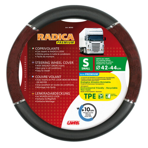 Lampa ΚΑΛΥΜΜΑ ΤΙΜΟΝΙΟΥ ΦΟΡΤΗΓΟΥ RADICA (S) 42-44cm (ΜΑΥΡΟ/ΞΥΛΟ/ΟΙΚΟΛΟΓΙΚΟ/ΑΟΣΜΟ)
