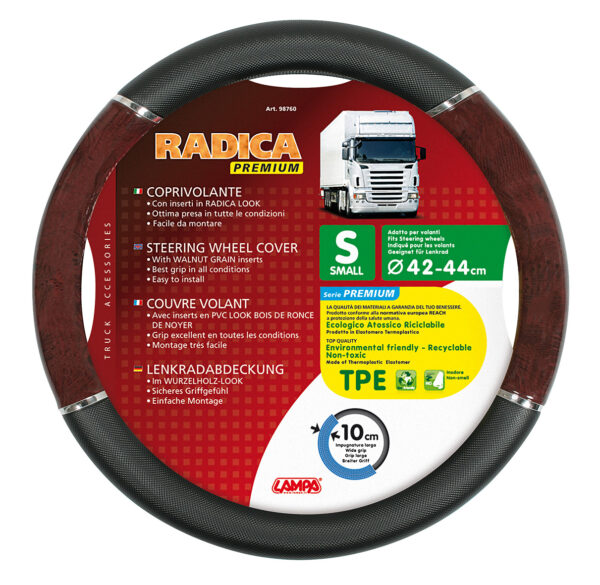 Lampa ΚΑΛΥΜΜΑ ΤΙΜΟΝΙΟΥ ΦΟΡΤΗΓΟΥ RADICA (S) 42-44cm (ΜΑΥΡΟ/ΞΥΛΟ/ΟΙΚΟΛΟΓΙΚΟ/ΑΟΣΜΟ)