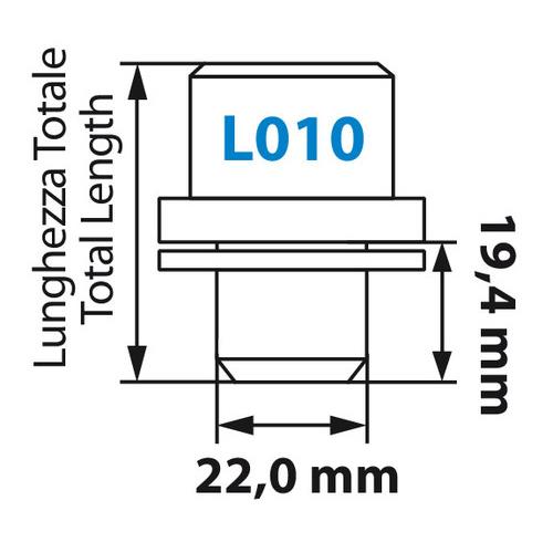 Lampa Μπουλόνια Ασφαλείας 14×1,50 19,44/42,6mm (22) ίσια με ροδέλα L010