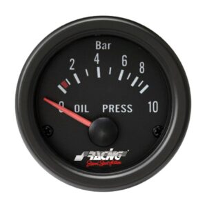 Simoni Racing ΟΡΓΑΝΟ ΠΙΕΣΗΣ ΛΑΔΙΟΥ BLACK LINE 58mm ΜΕ ΛΕΥΚΟ ΦΩΤΙΣΜΟ LED (ΜΑΥΡΟ ΚΑΝΤΡΑΝ/ΜΑΥΡΟ ΠΛΑΙΣΙΟ)