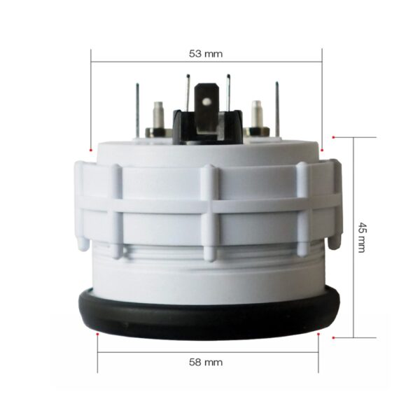 Simoni Racing ΟΡΓΑΝΟ ΠΙΕΣΗΣ ΛΑΔΙΟΥ BLACK LINE 58mm ΜΕ ΛΕΥΚΟ ΦΩΤΙΣΜΟ LED (ΜΑΥΡΟ ΚΑΝΤΡΑΝ/ΜΑΥΡΟ ΠΛΑΙΣΙΟ) - Image 2