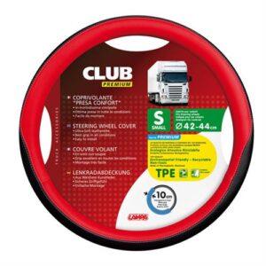 Lampa ΚΑΛΥΜΜΑ ΤΙΜΟΝΙΟΥ ΦΟΡΤΗΓΟΥ CLUB ΔΕΡΜΑΤΙΝΗ ΜΑΥΡΟ/ΚΟΚΚΙΝΟ (S) 42-44cm ΟΙΚΟΛΟΓΙΚΟ & ΑΟΣΜΟ