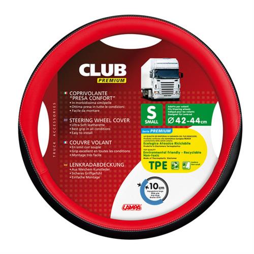 Lampa ΚΑΛΥΜΜΑ ΤΙΜΟΝΙΟΥ ΦΟΡΤΗΓΟΥ CLUB ΔΕΡΜΑΤΙΝΗ ΜΑΥΡΟ/ΚΟΚΚΙΝΟ (S) 42-44cm ΟΙΚΟΛΟΓΙΚΟ & ΑΟΣΜΟ