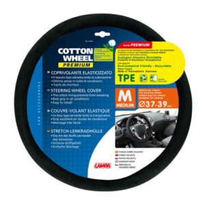Lampa Lampa Κάλυμμα Τιμονιού Αυτοκινήτου Cotton Wheel 37-39εκ. Άοσμο Από φυσικό βαμβακερό αντιιδρωτικό Μαύρο 1-τεμ. (L3312.7)