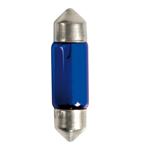 Lampa ΛΑΜΠΑΚΙΑ ΠΛΑΦΟΝΙΕΡΑΣ C10W 12V 10W SV8,5-8 (11x35mm) BLUE DYED-GLASS BLISTER – 2 ΤΕΜ.
