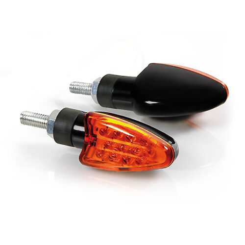 Lampa ΦΛΑΣ ΜΗΧΑΝΗΣ ARROW 12V LED (68 x 27 mm) ΜΑΥΡΟ ΜΕ ΠΟΡΤΟΚΑΛΙ ΤΖΑΜΑΚΙ -2 ΤΕΜ.