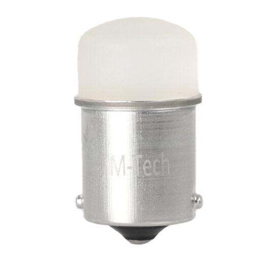 M-Tech R5W/R10W 12V BA15s LED 9xSMD3014 ΛΕΥΚΟ (ΜΟΝΟΠΟΛΙΚΟ) BLISTER 2ΤΕΜ. M-TECH