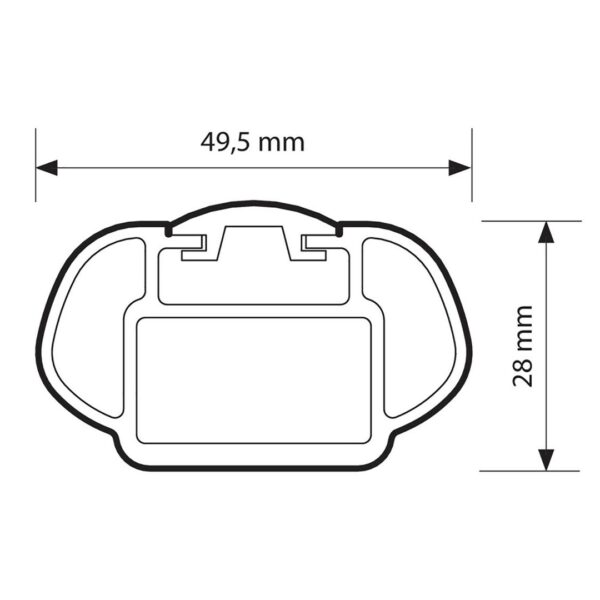 Nordrive ΜΠΑΡΕΣ ΟΡΟΦΗΣ ΓΙΑ S/W RAIL-TOP ΑΛΟΥΜΙΝΙΟΥ 127cm ΜΕ ΚΛΕΙΔΙ 2τεμ. - Image 3