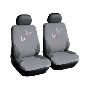 OtoTop ΚΑΛΥΜΜΑΤΑ ΚΑΘΙΣΜΑΤΩΝ BUTTERFLY ΓΚΡΙ ΜΕ ΡΟΖ ΠΕΤΑΛΟΥΔΕΣ 2ΤΕΜ.