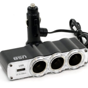 Amio ΑΝΤΑΠΤΟΡΑΣ ΑΝΑΠΤΗΡΑ ΤΡΙΠΛΟΣ 12/24V ΜΕ USB 5V 500mA KAI ΚΑΛΩΔΙΟ 30cm