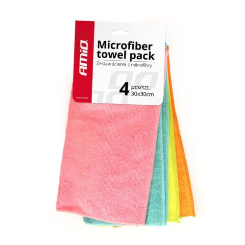 Amio ΠΑΝΙΑ ΓΥΑΛΙΣΜΑΤΟΣ ΜΕ ΜΙΚΡΟΙΝΕΣ (MICROFIBER) CWASH-02 30x30cm (ΧΡΩΜΑΤΙΣΤΑ) AMiO – 4 ΤΕΜ.