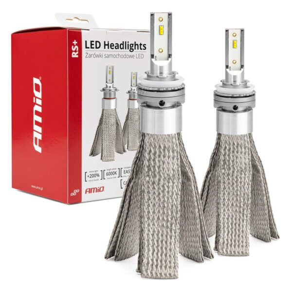 Amio H8/H9/H11 RS+ SERIES 12-36V 50W 6000K 3500lm +200% LED CAN-BUS (ΨΥΚΤΡΑ ΛΕΠΙΔΕΣ ΦΤΕΡΟΥ) ΑΜΙΟ - 2ΤΕΜ