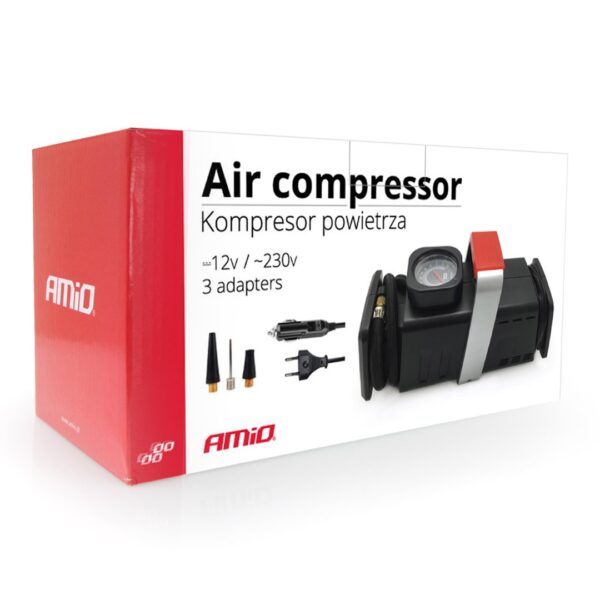 Amio ΚΟΜΠΡΕΣΕΡ ΑΕΡΑ 12V/220V 150PSI (ΜΑΝΟΜΕΤΡΟ/ΦΙΣ/3 ΑΝΤΑΠΤΟΡΕΣ/ΚΑΛΩΔΙΟ 300cm) AMIO - Image 3