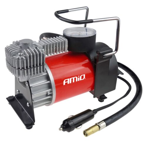 Amio ΚΟΜΠΡΕΣΕΡ ΑΕΡΑ ΜΕΤΑΛΛΙΚΟ 12V 10BAR-150PSI-35L/min ΜΕ ΘΗΚΗ/ΜΑΝΟΜΕΤΡΟ/ΦΙΣ ΑΝΑΠΤΗΡΑ/3 ΑΝΤΑΠΤΟΡΕΣ/ΚΑΛΩΔΙΟ 300 cm AMiO – 1 ΤΕΜ.