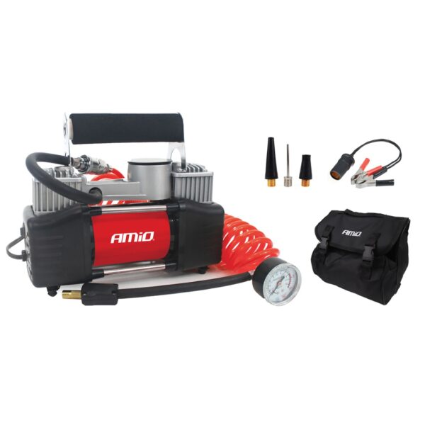 Amio ΚΟΜΠΡΕΣΕΡ ΑΕΡΑ ΕΛΑΣΤΙΚΩΝ ΜΕΤΑΛΛΙΚΟ 12V 150psi 10bar ΜΕ ΦΙΣ ΑΝΑΠΤΗΡΑ ΚΑΙ ΚΑΛΩΔΙΟ AMiO – 1 ΤΕΜ. - Image 2