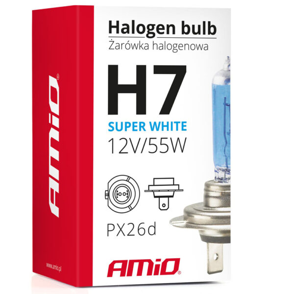 Amio ΛΑΜΠΑ ΑΛΟΓΟΝΟΥ H7 PX26d 12V/55W/4200K SUPER WHITE ΑMiO - 1 TEM. - Image 4