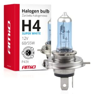 Amio H4 12V 60/55W P43t SUPERWHITE 1ΤΕΜ.