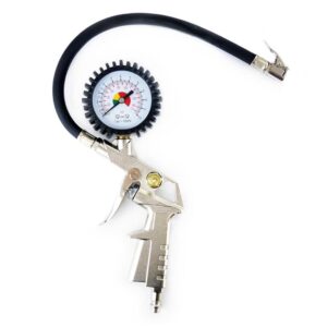 Amio ΠΙΣΤΟΛΙ ΑΕΡΑ ΜΕ ΜΑΝΟΜΕΤΡΟ 0-12BAR (170PSI) ΚΑΙ ΛΑΣΤΙΧΑΚΙ ΜΕ ΑΝΤΑΠΤΟΡΑ ΓΙΑ ΒΑΛΒΙΔΕΣ AMiO - 1 ΤΕΜ.