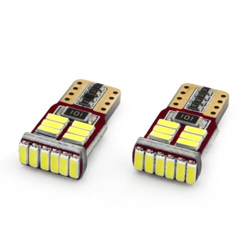 Amio T10 W5W 12V 2,2W LED CAN-BUS 18xSMD4014 ΛΕΥΚΟ 5600K 12x23mm 2ΤΕΜ.