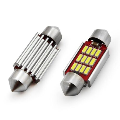 Amio ΛΑΜΠΑΚΙΑ ΠΛΑΦΟΝΙΕΡΑΣ 36mm 12/24V 2,9W 5600K 12LED CANBUS FESTOON (ΛΕΥΚΟ) AMiO – 2 ΤΕΜ.