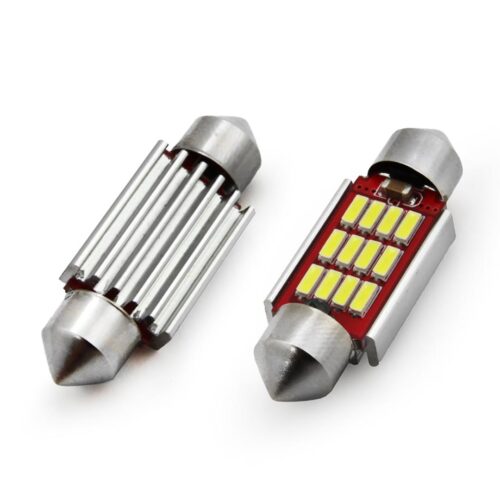 Amio ΛΑΜΠΑΚΙΑ ΠΛΑΦΟΝΙΕΡΑΣ 39mm 12/24V 2,9W 5600K 12LED CANBUS FESTOON (ΛΕΥΚΟ) AMiO – 2 ΤΕΜ.