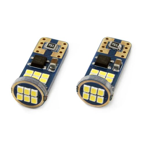 Amio T10 W5W 12/24V 2,2W LED 18xSMD2016  CAN-BUS ULTRA BRIGHT ΛΕΥΚΟ 5600K 10x25mm 2ΤΕΜ.