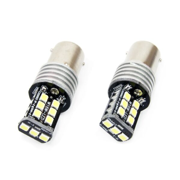 Amio P21W 1156 12-24V 7.5W 6.000K 800lm ΛΑΜΠΑ LED CANBUS 15SMD 2835 AMiO - 2 ΤΕΜ.