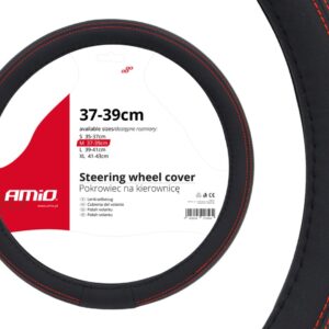 Amio ΚΑΛΥΜΜΑ ΤΙΜΟΝΙΟΥ 37/39CM SWC-01 ΜΑΥΡΟ ΜΕ ΚΟΚΚΙΝΗ ΡΑΦΗ