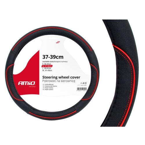 Amio ΚΑΛΥΜΜΑ ΤΙΜΟΝΙΟΥ 37/39CM SWC-07 ΜΑΥΡΟ/ΚΟΚΚΙΝΕΣ ΡΑΦΕΣ AMiO – 1 ΤΕΜ.