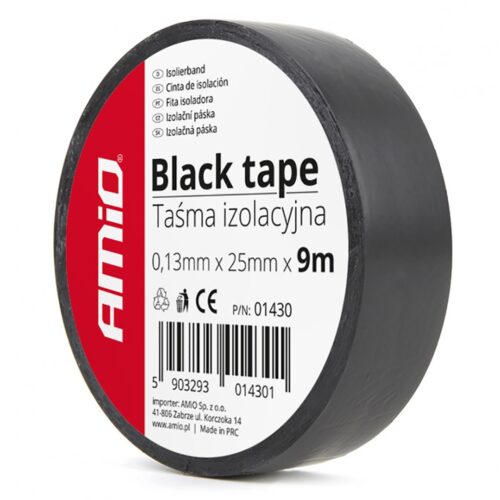 Amio ΜΟΝΩΤΙΚΗ ΤΑΙΝΙΑ ΜΑΥΡΗ 25MM – 9M AMiO – 1 ΤΕΜ.
