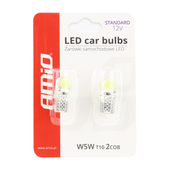 Amio T10 W5W 12V W2,1x9,5d ΛΕΥΚΟ 5.600K 1xCOB LED ΣΙΛΙΚΟΝΗΣ(ΚΑΡΦΩΤΟ) 2ΤΕΜ. - Image 3