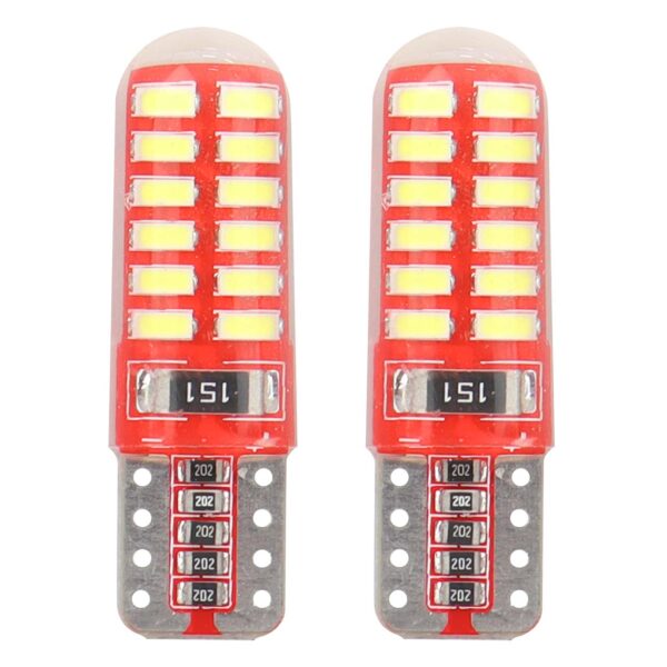 Amio T10 W5W 12V W2,1x9,5d ΛΕΥΚΟ 5.600K 24SMDx3014 ΣΙΛΙΚΟΝΗΣ (ΚΑΡΦΩΤΟ - CAN-BUS) 2ΤΕΜ.