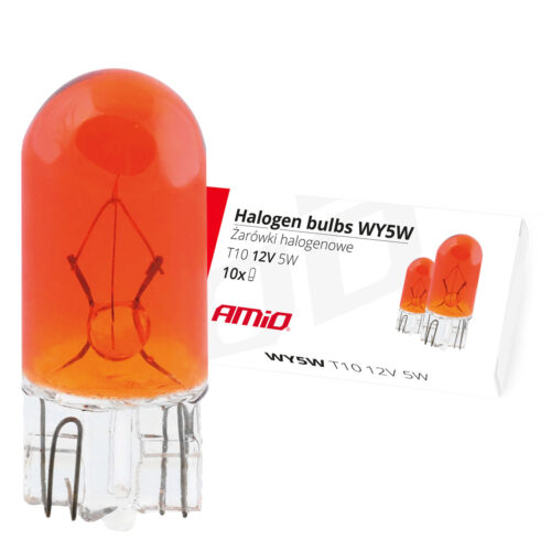 Amio T10 WY5W 12V 5W W2,1×9,5d ΠΟΡΤΟΚΑΛΙ (ΚΑΡΦΩΤΟ ΑΚΑΛΥΚΟ) ΑΛΟΓΟΝΟΥ ΚΟΥΤΙ 10ΤΕΜ.