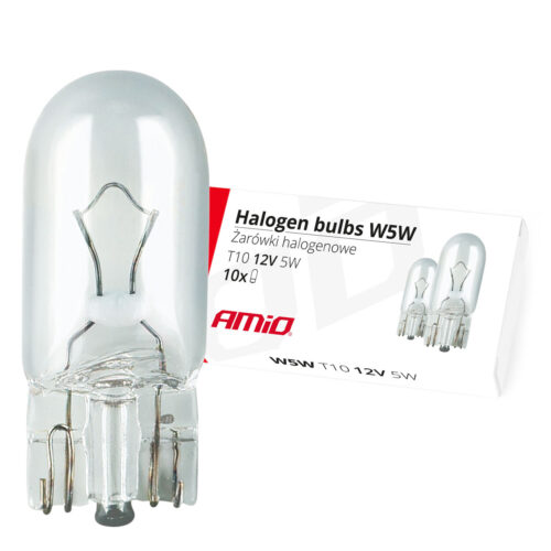 Amio T10 W5W 12V 5W W2,1×9,5d (ΚΑΡΦΩΤΟ ΑΚΑΛΥΚΟ) ΑΛΟΓΟΝΟΥ ΚΟΥΤΙ 10ΤΕΜ.