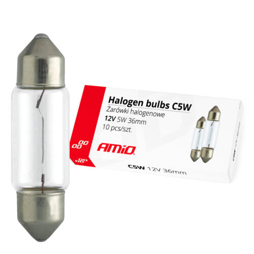 Amio ΛΑΜΠΑΚΙΑ ΠΛΑΦΟΝΙΕΡΑΣ C5W 12V 5W 36mm ΑΛΟΓΟΝΟΥ ΚΟΥΤΙ  AMIO -10 ΤΕΜ.