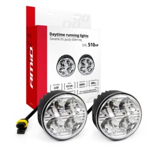 Amio ΦΩΤΑ ΗΜΕΡΑΣ DRL 12/24V 11,16W 8xSMD LED 800lm DRL 510HP ΣΤΡΟΓΓΥΛΟΙ 70mm 2ΤΕΜ