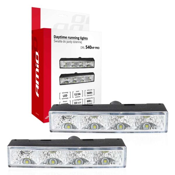 Amio ΦΩΤΑ ΗΜΕΡΑΣ DRL 540HP PRO 12/24V 6W 4xSMD LED 800lm 125x24x50>30mm 2ΤΕΜ